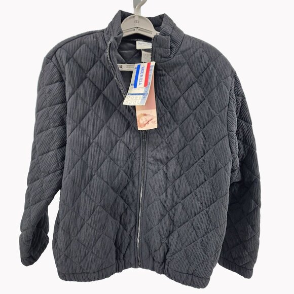 Susan Graver womens Small Collection Quilted Black Jacket New With Tags - Picture 1 of 9